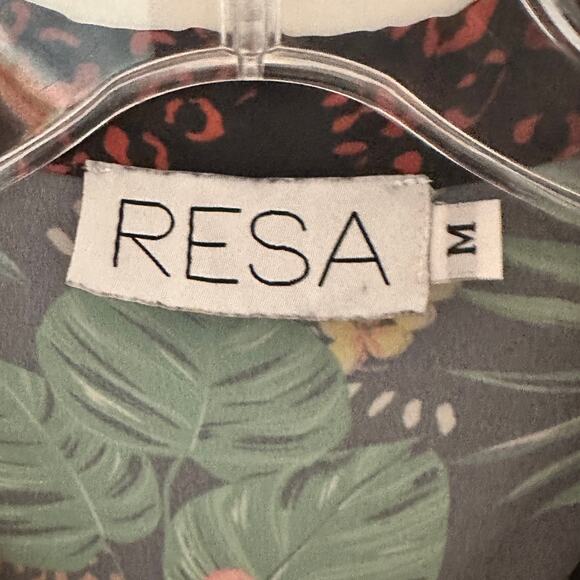 RESA Jungle Blazer Top Womens Medium Black Leopard Toucan Flamingo Floral Topper - Picture 4 of 8